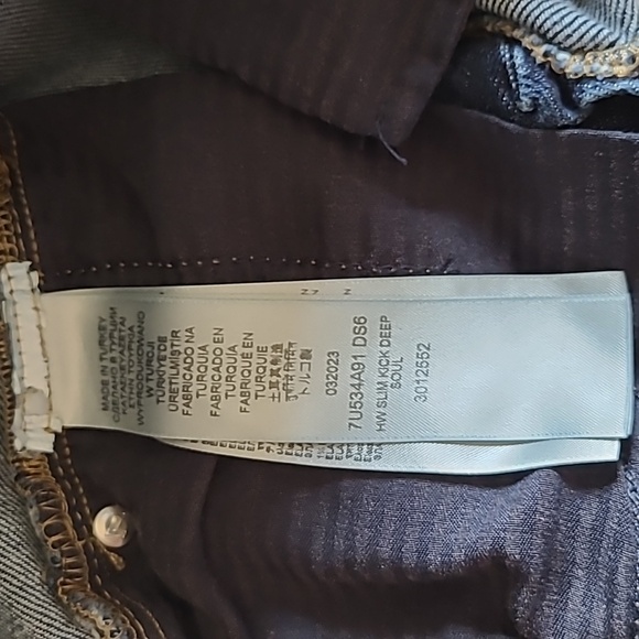 Seven 7 For All Mankind  Luxe Vintage. High Waist slim Kick Deep Soul size 25 - Picture 5 of 9